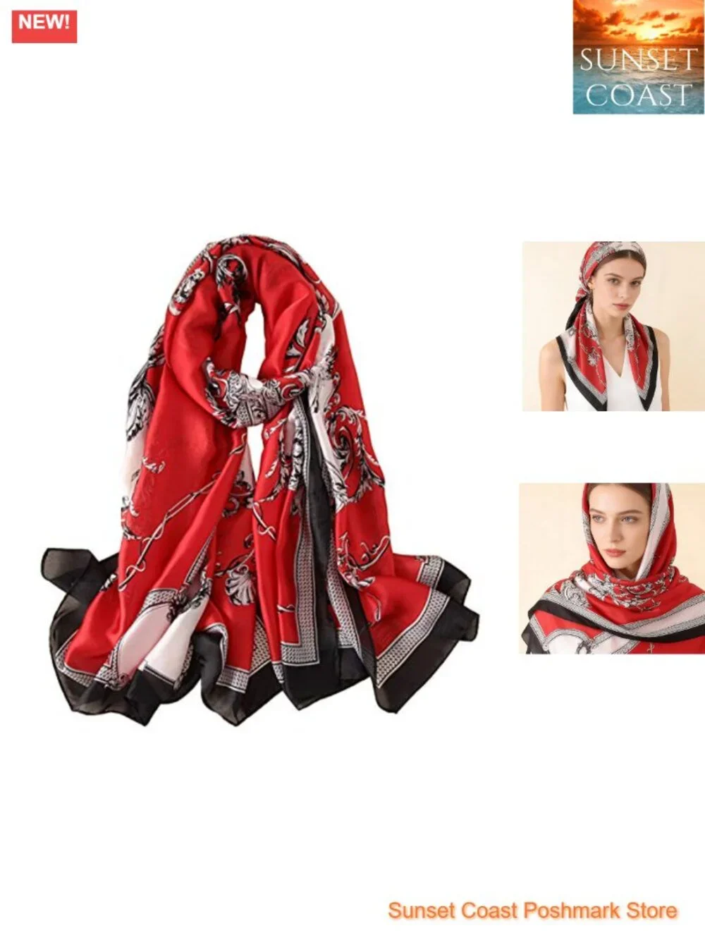 100% Mulberry Silk Fashion Scarf Long Lightweight Shawl Wrap